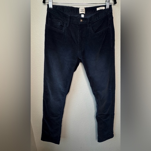 FLINT AND TINDER 365 Corduroy Pant Slim Fit Navy-Blue Men's Size 30x30‎ - Picture 8 of 9